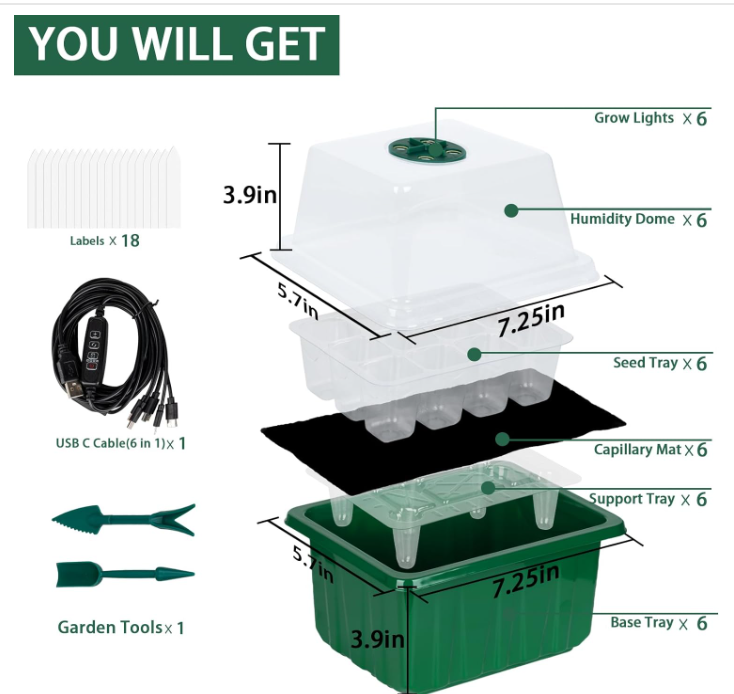 Reusable Plastic 6 Pack 72 Cel - огляд і ціна Humidity Dome Kit
